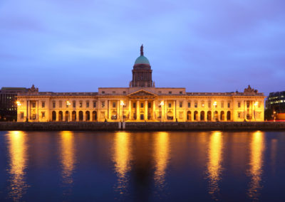 Southern Facade Of Customs House At Night In Dublin..