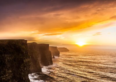 Cliffs Of Moher At Sunset In Co. Clare, Ireland Europe