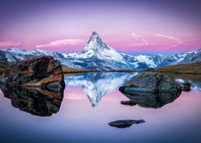 Stellisee Und Matterhorn In Den Schweizer Alpen Bei Zermatt, Sch