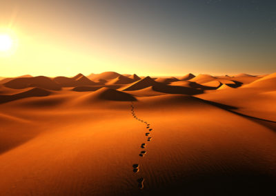Footprints On The Sand Dunes