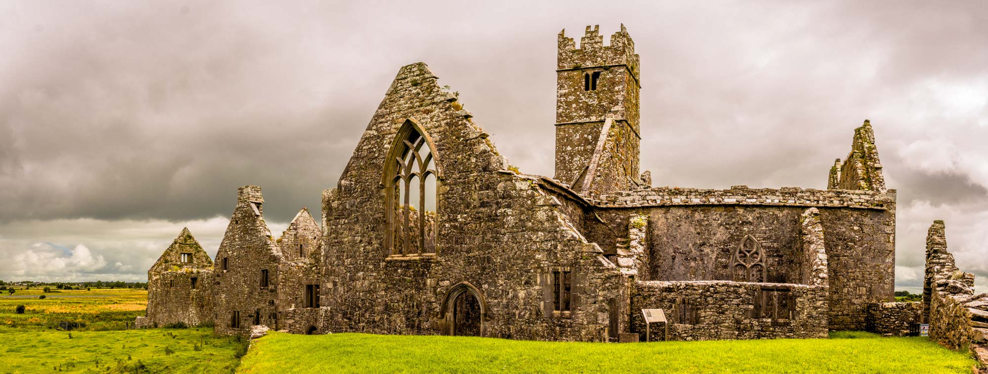 Landscapes Of Ireland. Ruins Of Ross Errilly Friary Convent In G