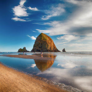 Cannon Beach And Haystack Rock In Oregon