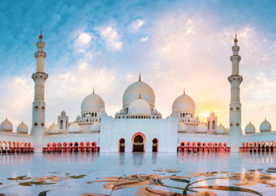 Sheikh Zayed Grand Mosque In Abu Dhabi Panoramic View