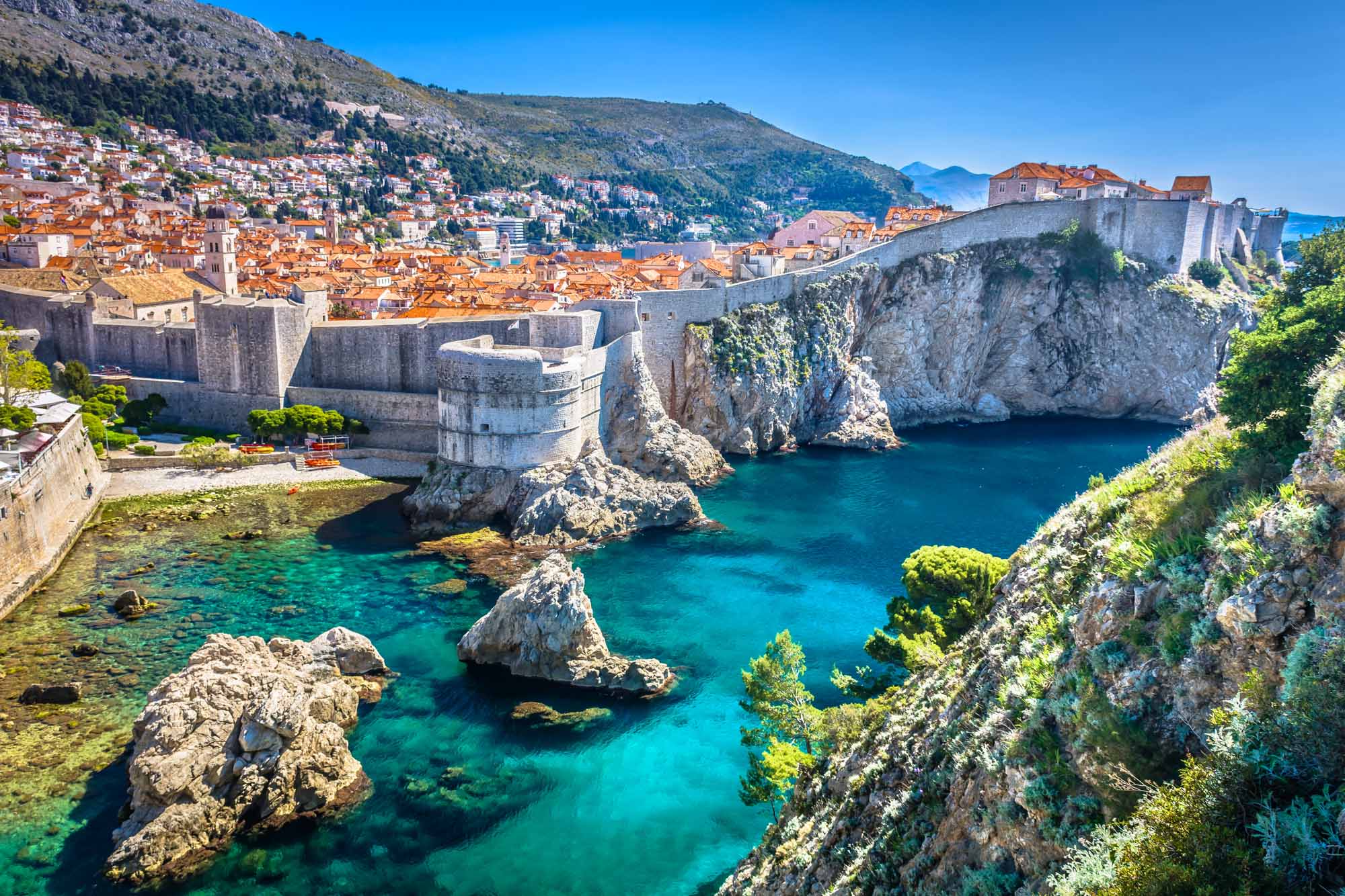 Dubrovnik Landscape. / Aerial View At Famous European Travel Des