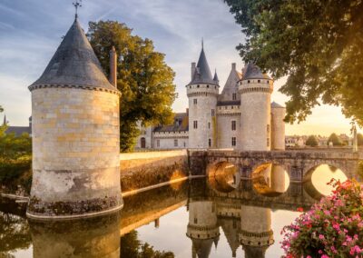 Castle Or Chateau Of Sully Sur Loire At Sunset, France