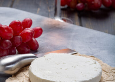 French White Soft Goat Cheese Served With Rose Wine