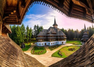 Unique Wide View Of Barsana Monastery, Maramures Region Of Romania In Europe