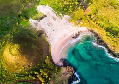 Anakena Beach From The Air, An Aerial View Of The Most Famous Be