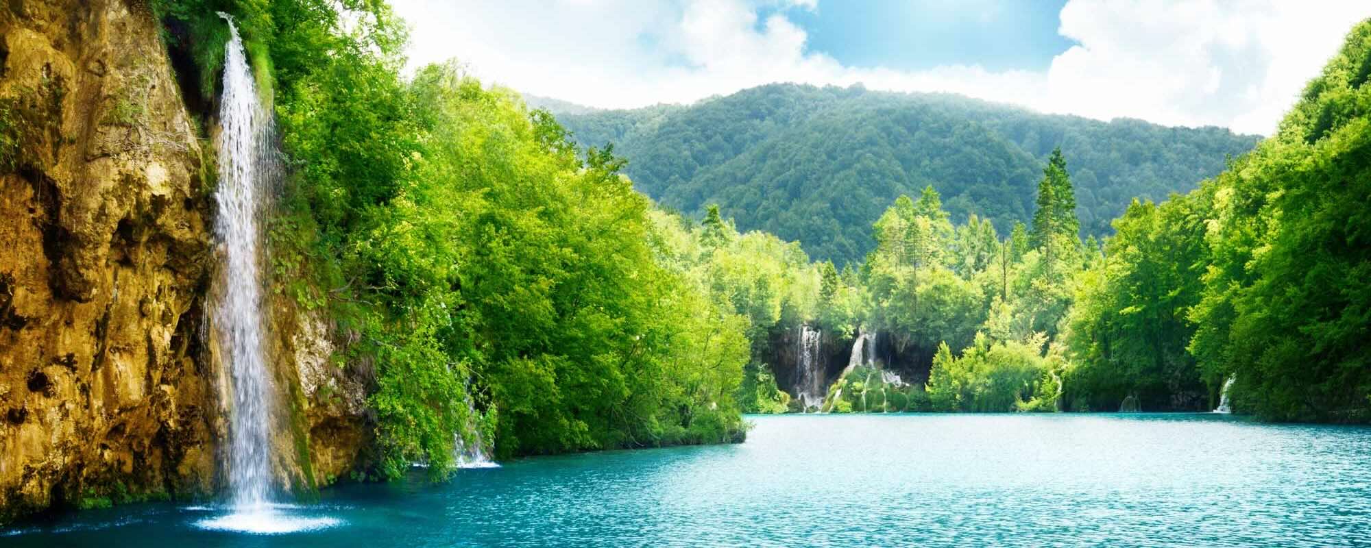 Waterfall In Deep Forest