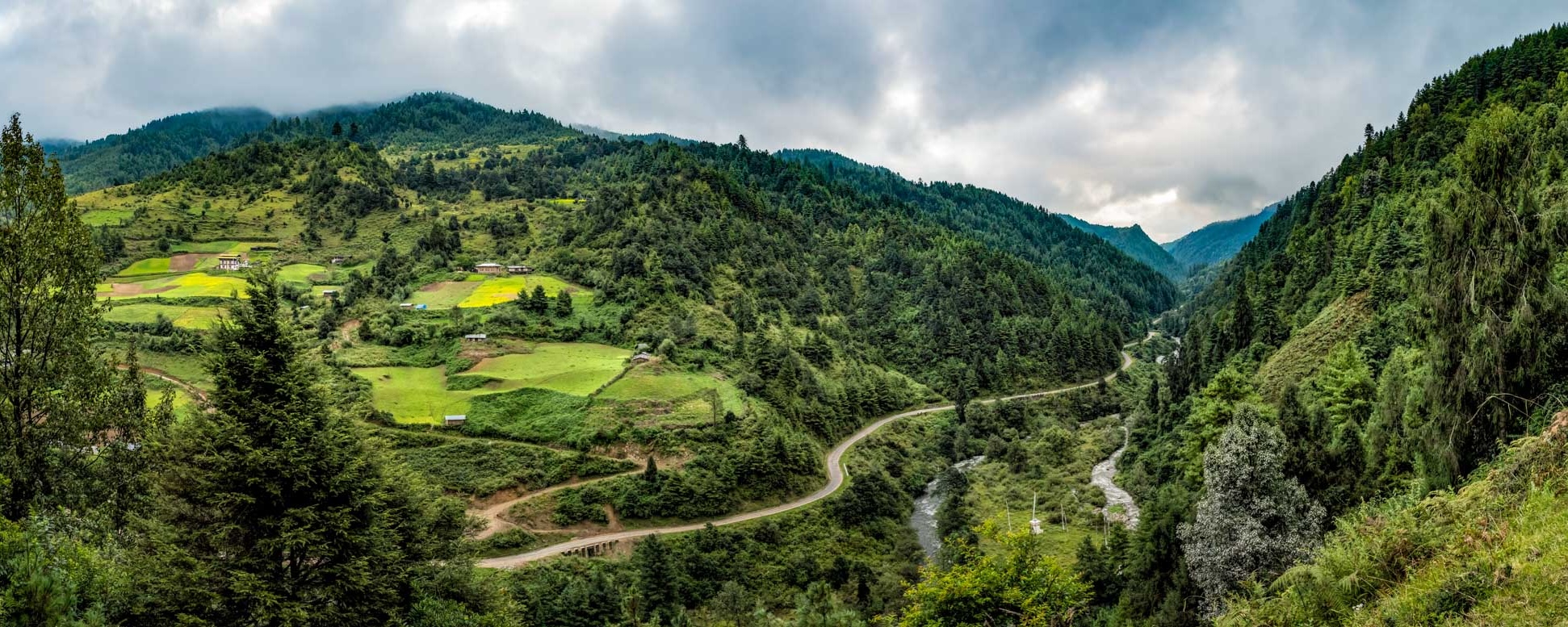 Bhutan Landscape In The Mountains