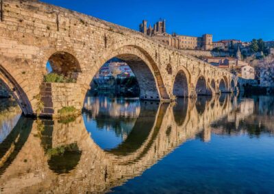 The Old Bridge At Beziers And St. Nazaire Cathedral