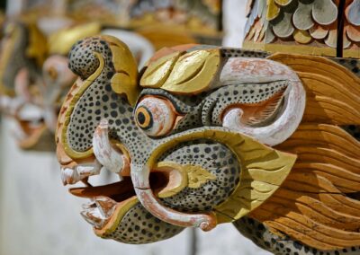 Dragon Head On A Monastery Facade In Bhutan