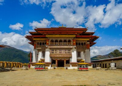 In Bhutan The Gangtey Temple And The Monastery Phobjikha Valley,