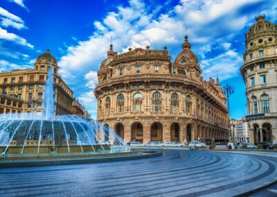 Piazza De Ferrari In Genoa Italy