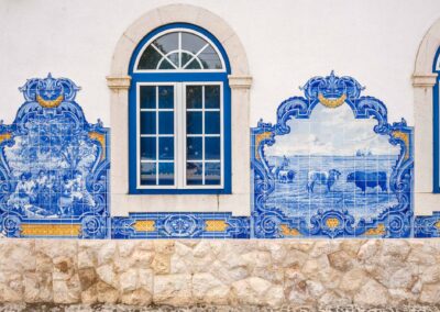 Panel Of Azulejos Traditional Tiles In Vila Franca De Xira Stati