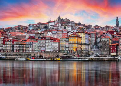 Porto, Portugal Old Town On The Douro River. Oporto Panorama