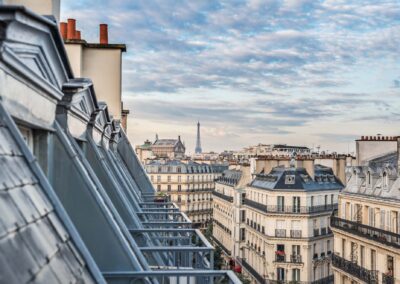 Roofs Of Paris With Eiffel Tower In Background