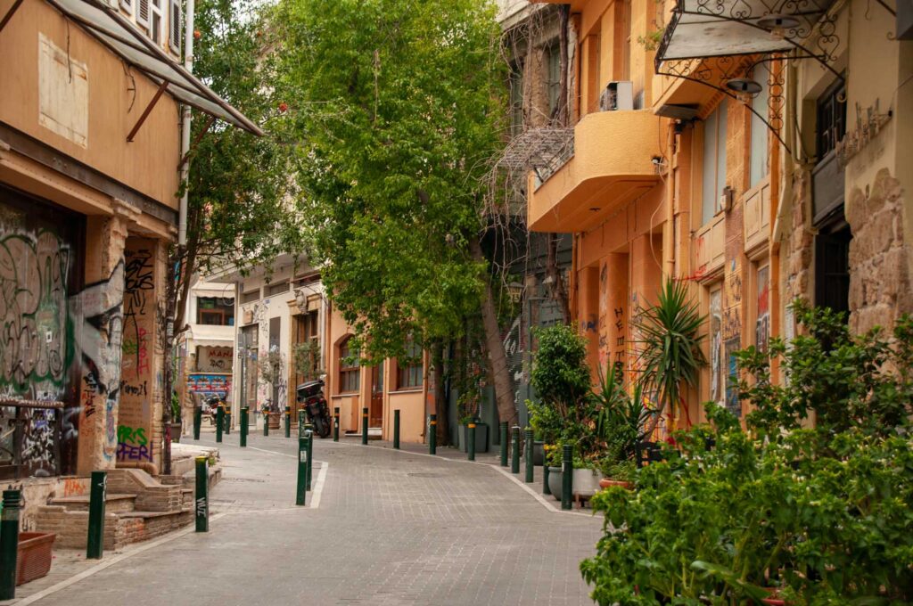 An Empty Alleyway In Athens Greece An Empty Alleyway In Athens Greece