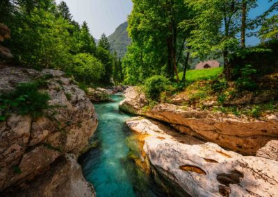 Male Korita Or Small Canyon Of Soca River Near Bovec In Slovenia